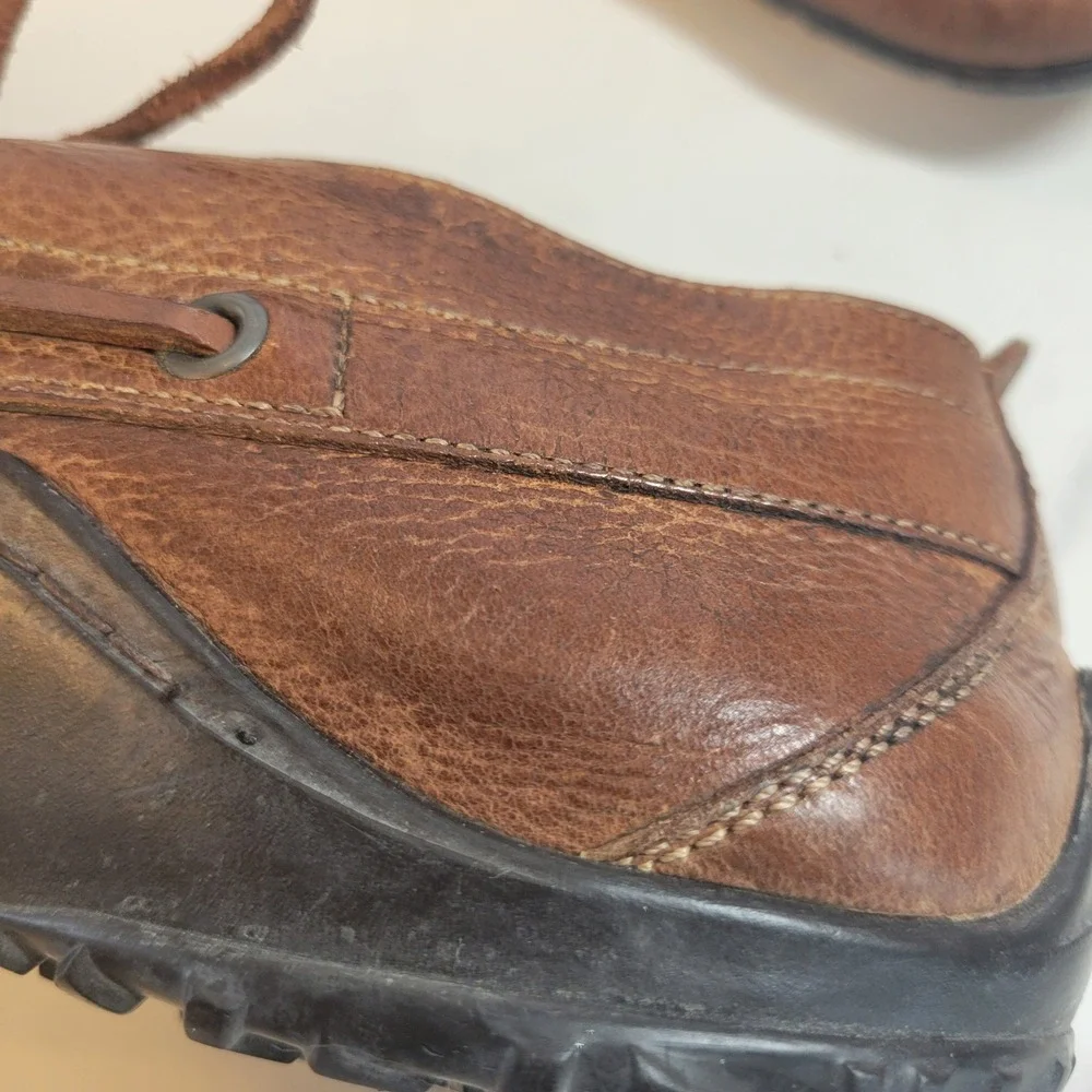 Martin Dingman Mens Brown Leather Boat Shoes Vibram Sole 9.5 M Chukka Brazil